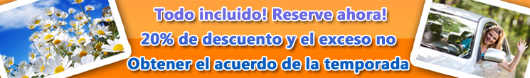 Alquiler de coches en Faro - Todo incluido! Reserve ahora!
20% de descuento y el exceso no
Obtener el acuerdo de la temporada